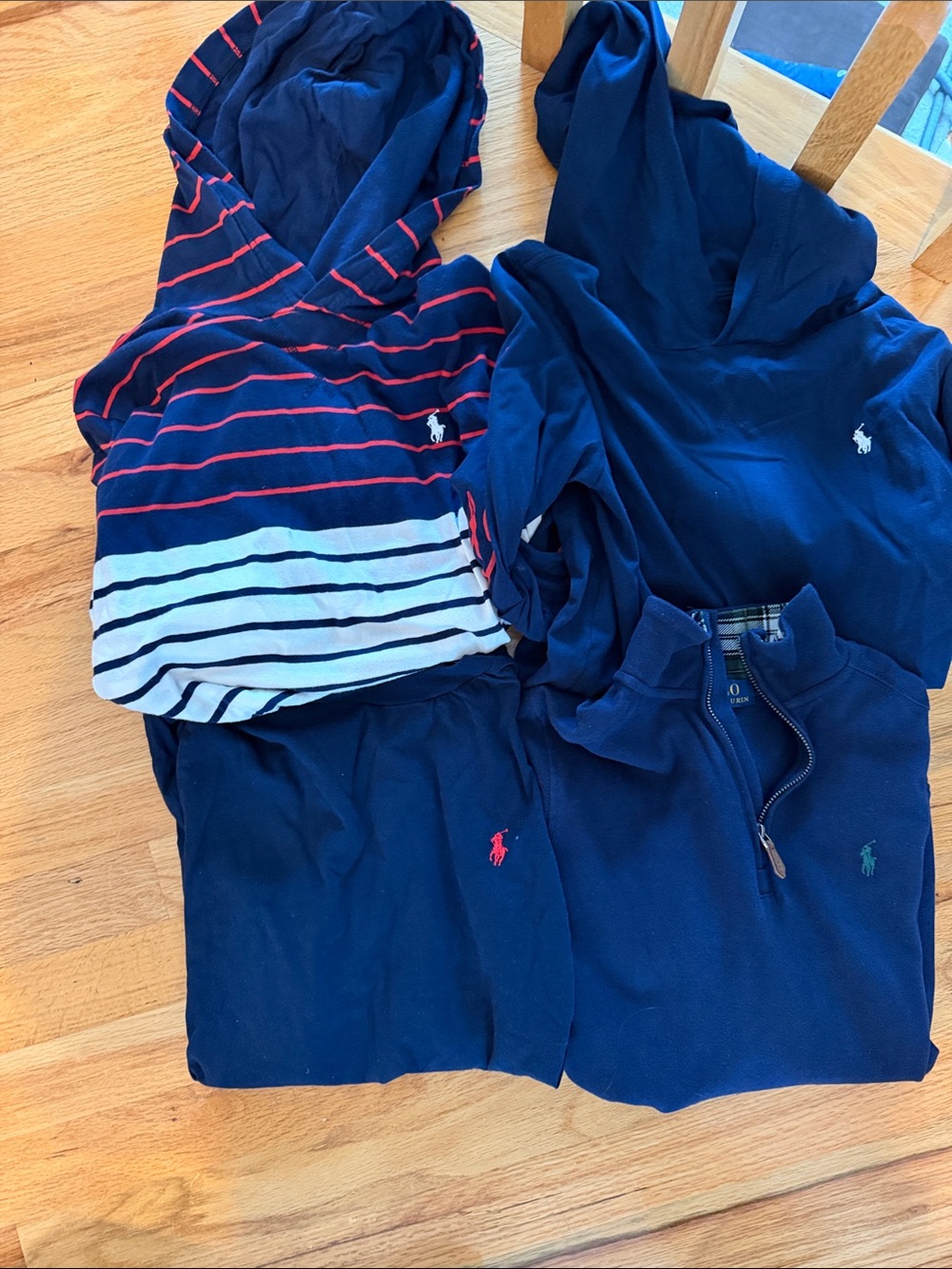 Polo by Ralph Lauren Kids Navy Hoodie & Tops Set - Navy with Red & White (4)